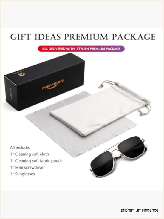Oversized Square Aviator Sunglasses UV400 Military Pilot
